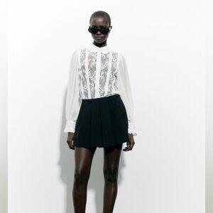 Zara Tops - LACE TRIM SHIRT
